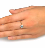 Emerald 3.5 X 3.5mm And Diamond 18k Gold Ring