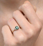 Emerald 0.65ct And Diamond 9k Gold Ring