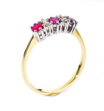 Ruby 0.58ct And Diamond 9k Gold Ring