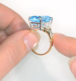 Blue Topaz 9.35ct 9k Yellow Gold Ring