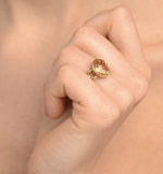 Citrine 12 X 10mm 9k Yellow Gold Ring