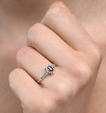 Sapphire 5 X 3mm And Diamond 9k White Gold Ring