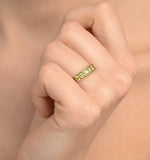 Peridot 3mm 9k Yellow Gold Ring