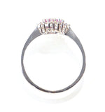 9k White Gold Diamond And Pink Sapphire Ring 0.18ct