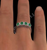 Emerald 0.94ct And Diamond 18k White Gold Ring