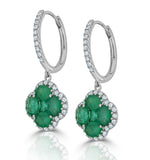 Emerald 2.05ct And Diamond 18k White Gold Alegria Earrings