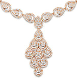 Diamond Necklace Pyrus Chandelier 12.60ct H/si Diamonds 18k Rose Gold