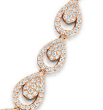 Diamond Necklace Pyrus Chandelier 12.60ct H/si Diamonds 18k Rose Gold