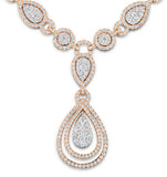 Diamond Necklace Pyrus Halo 11.00ct In 18k Rose Gold