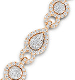 Diamond Necklace Pyrus Halo 11.00ct In 18k Rose Gold