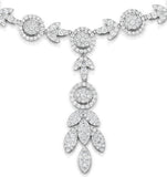 Diamond Necklace Vintage Halo 8.30ct H/si In 18k White Gold