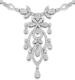 Diamond Necklace Vintage Pyrus 9.00ct H/si Diamonds In 18k White Gold