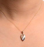 Sapphire 2.25 Mm And Diamond 9k Yellow Gold Pendant Necklace