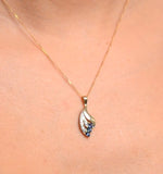 Sapphire 4 X 2mm And Diamond 9k Yellow Gold Pendant Necklace