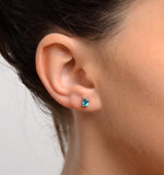 Emerald 5 X 4mm 9k White Gold Earrings