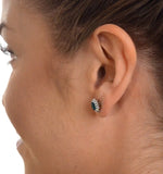 Emerald 6 X 4mm And Diamond 9k Yellow Gold Earrings