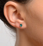 Emerald 0.30ct 9k Yellow Gold Earrings