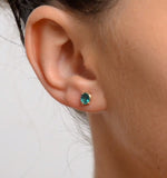 Emerald 0.30ct 9k Yellow Gold Earrings