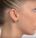 Sapphire 7mm X 5mm And Diamond 9k White Gold Earrings