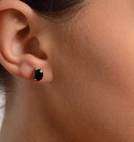Sapphire 7mm X 5mm And 9k White Gold Earrings