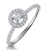 Ella Halo Lab Diamond Engagement Ring 0.55ct In 9k White Gold