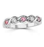 18k White Gold Diamond And Pink Sapphire Ring 0.08ct
