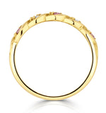 18k Gold Diamond And Pink Sapphire Ring 0.08ct