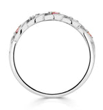 18k White Gold Diamond And Pink Sapphire Ring 0.08ct