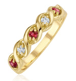 Ruby 0.20ct And Diamond 9k Gold Ring