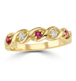 Ruby 0.20ct And Diamond 18k Gold Ring