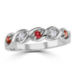 Ruby 0.20ct And Diamond 18k White Gold Ring