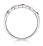 Ruby 0.20ct And Diamond 18k White Gold Ring