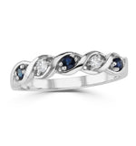 Sapphire 2.25 X 2.25mm And Diamond 9k White Gold Ring