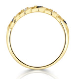 Sapphire 2.25 X 2.25mm And Diamond 9k Gold Ring