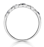 Sapphire 2.25 X 2.25mm And Diamond 9k White Gold Ring