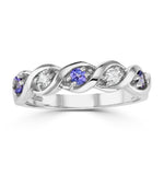 Tanzanite 2.25 X 2.25mm And Diamond 9k White Gold Ring