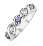 Tanzanite 2.25 X 2.25mm And Diamond 9k White Gold Ring