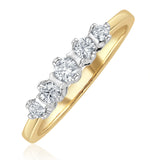 Grace 18k Gold 5 Stone Diamond Eternity Ring 0.33ct