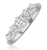 Grace 18k White Gold 5 Stone Diamond Eternity Ring 0.75ct G/vs