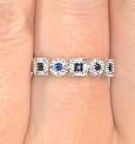 Sapphire 0.18ct And Diamond 9k White Gold Ring