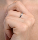 Sapphire 0.12ct And Diamond 9k White Gold Ring