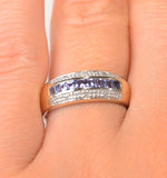 Tanzanite 0.37ct And Diamond 9k Gold Ring