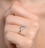 Blue Topaz 0.94ct And Diamond 9k Yellow Gold Ring