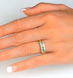Emerald 0.38ct And Diamond 9k Gold Ring