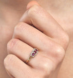 Ruby 0.34ct And Diamond 9k Gold Ring