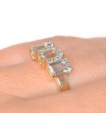 Aquamarine 1.65ct And Diamond 9k Yellow Gold Ring
