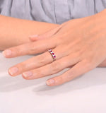 Ruby 0.66ct And Diamond 9k White Gold Ring