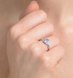 Blue Topaz 0.94ct And Diamond 9k White Gold Ring