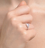 Aquamarine 0.70ct And Diamond 9k White Gold Ring  E5731