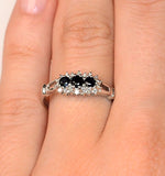 Sapphire 0.34ct And Diamond 9k White Gold Ring